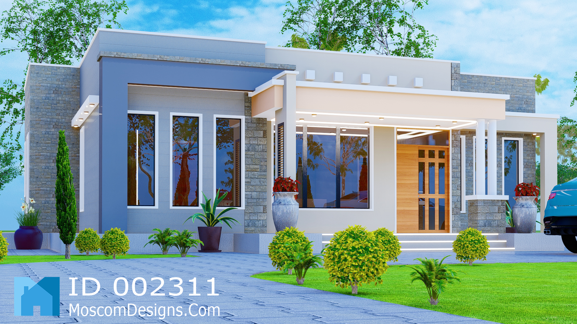 Modern 3-Bedroom House Design – Elegant, Spacious | ID 2311