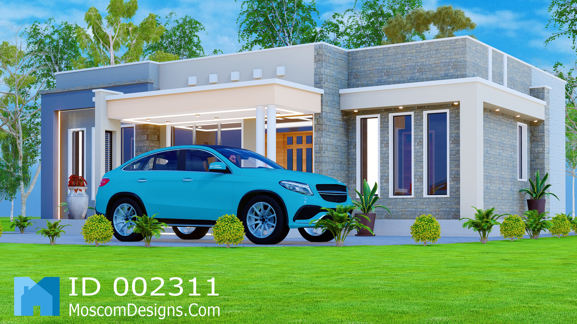 Modern 3-Bedroom House Design – Elegant, Spacious | ID 2311