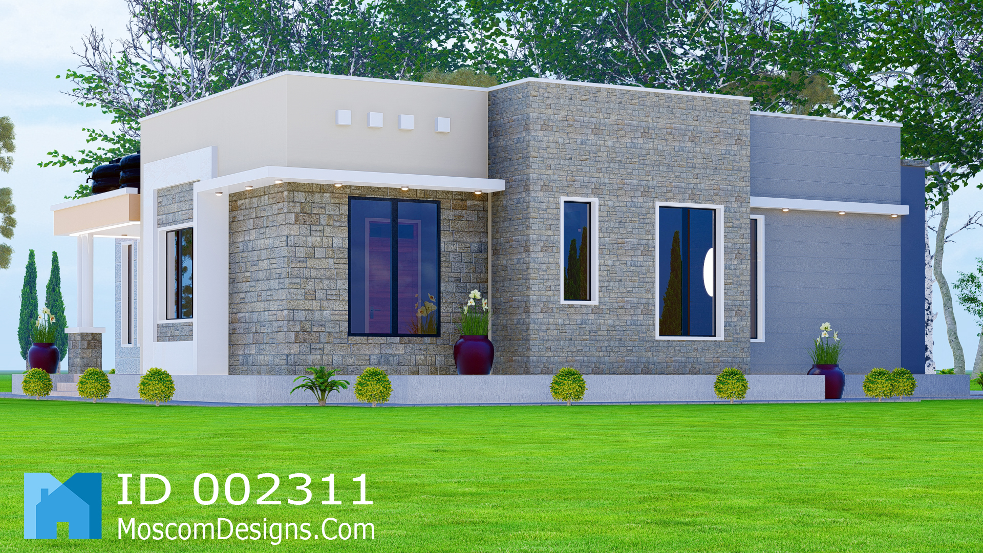 Modern 3-Bedroom House Design – Elegant, Spacious | ID 2311