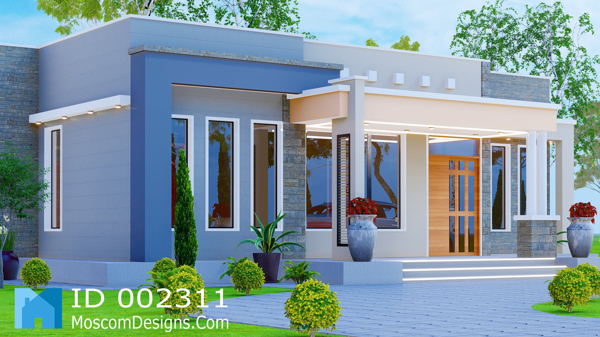 Modern 3-Bedroom House Design – Elegant, Spacious | ID 2311