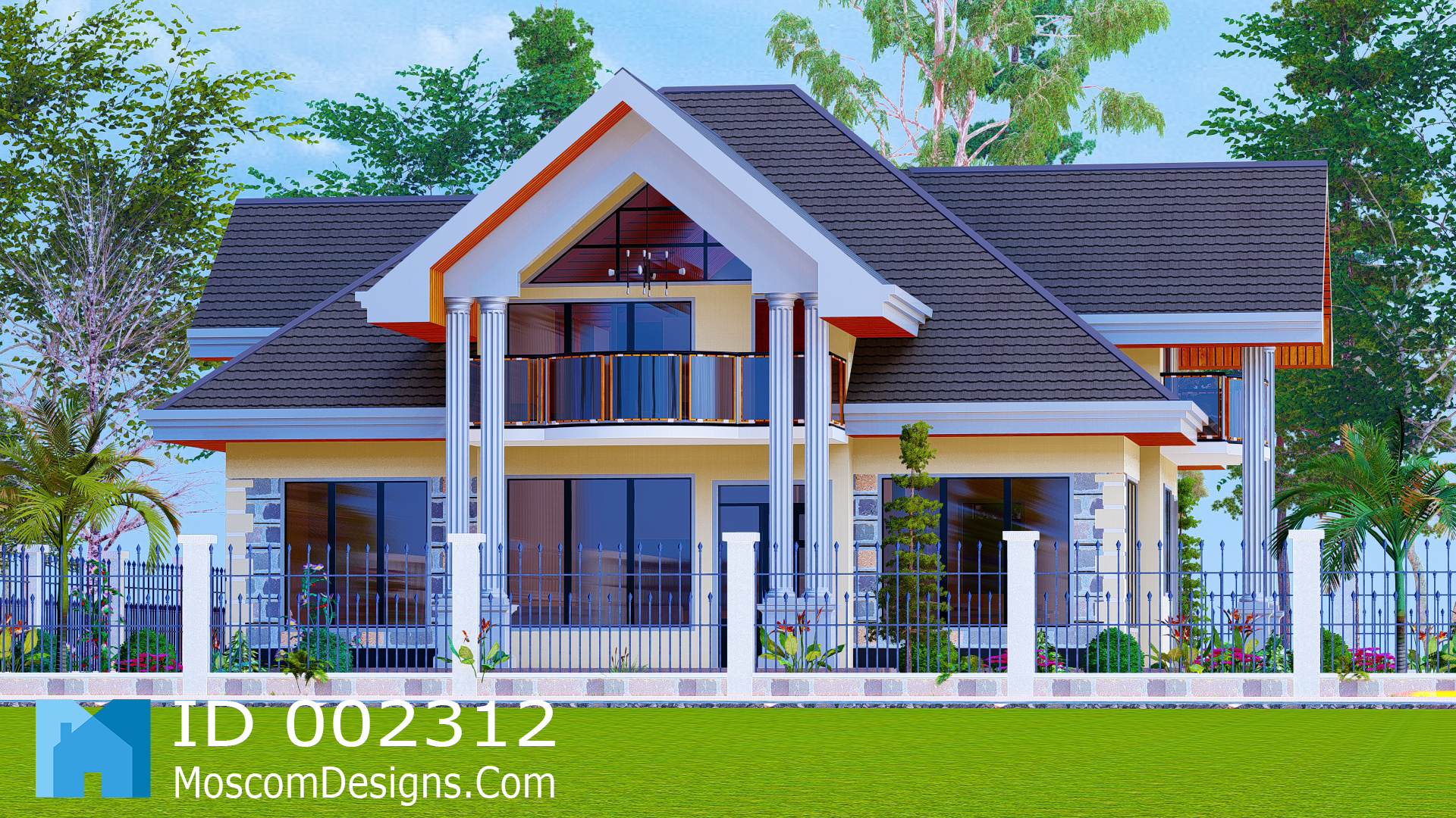 Elegant 4-Bedroom House Plan with Modern Comfort | ID 2312