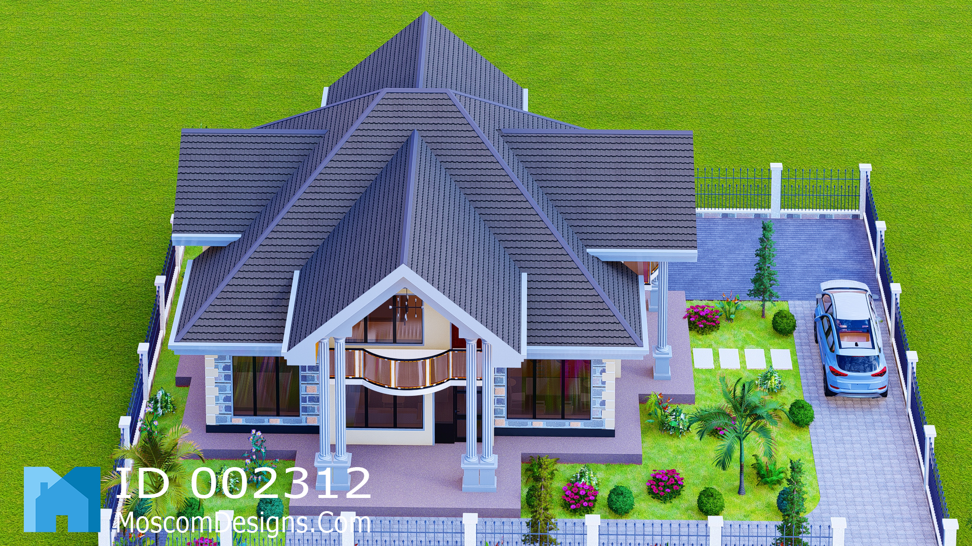 Elegant 4-Bedroom House Plan with Modern Comfort | ID 2312