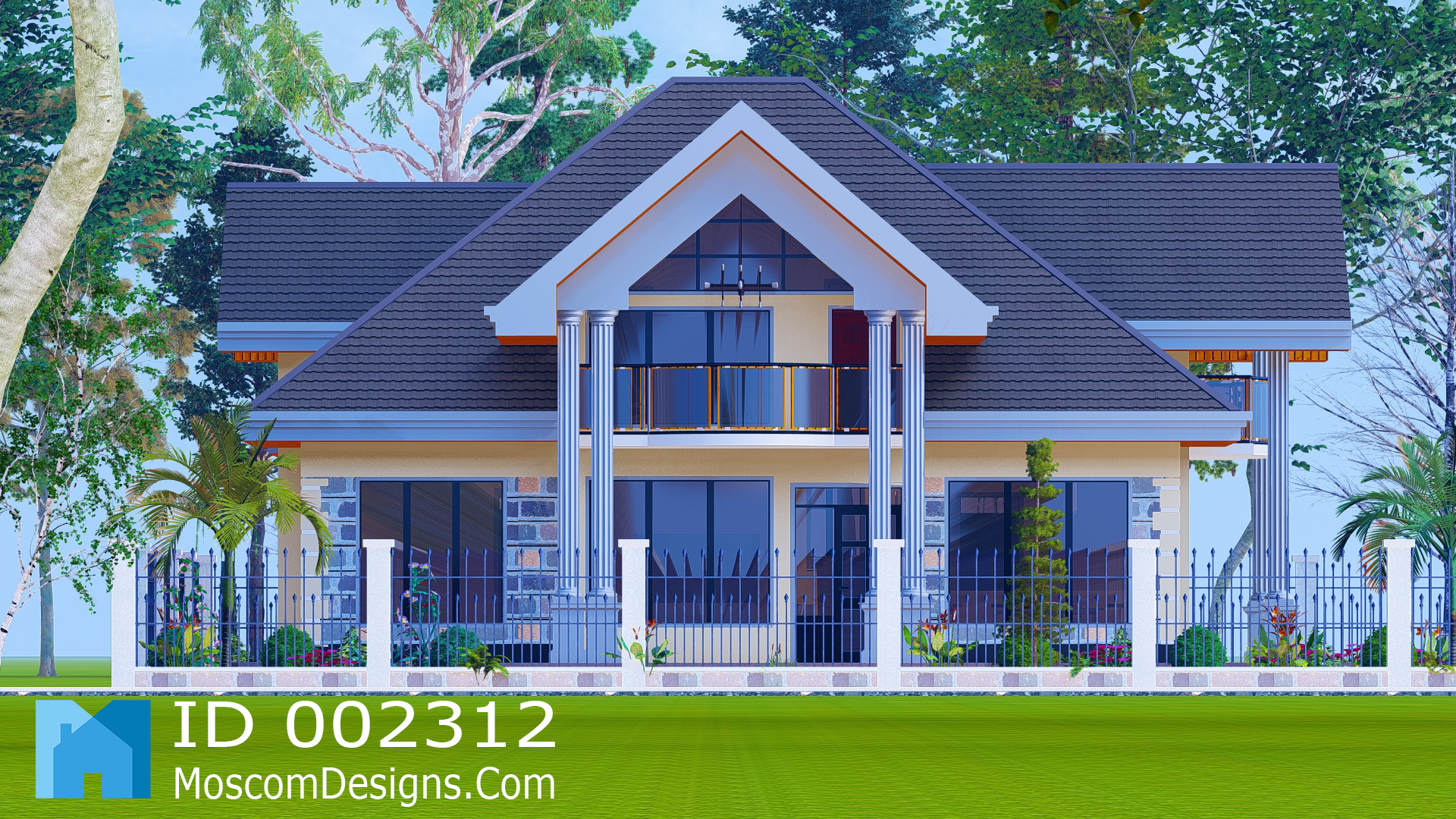 Elegant 4-Bedroom House Plan with Modern Comfort | ID 2312