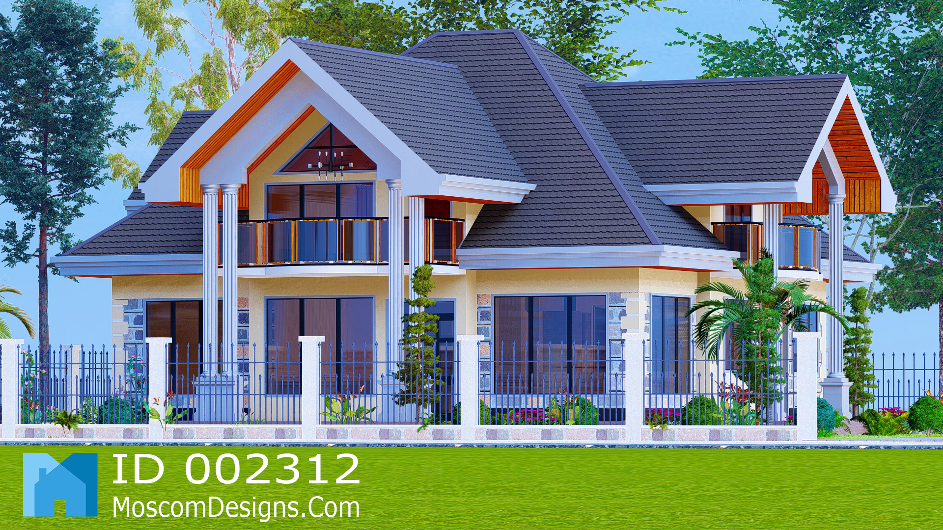 Elegant 4-Bedroom House Plan with Modern Comfort | ID 2312