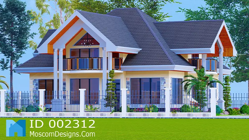Elegant 4-Bedroom House Plan with Modern Comfort | ID 2312