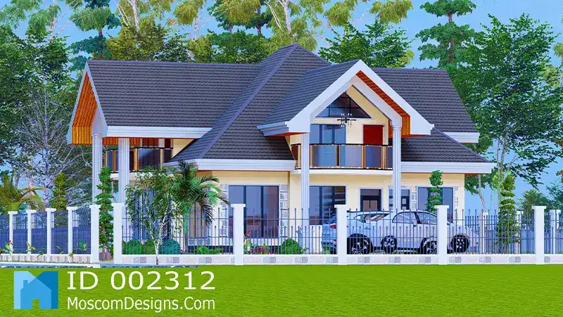 Elegant 4-Bedroom House Plan with Modern Comfort | ID 2312