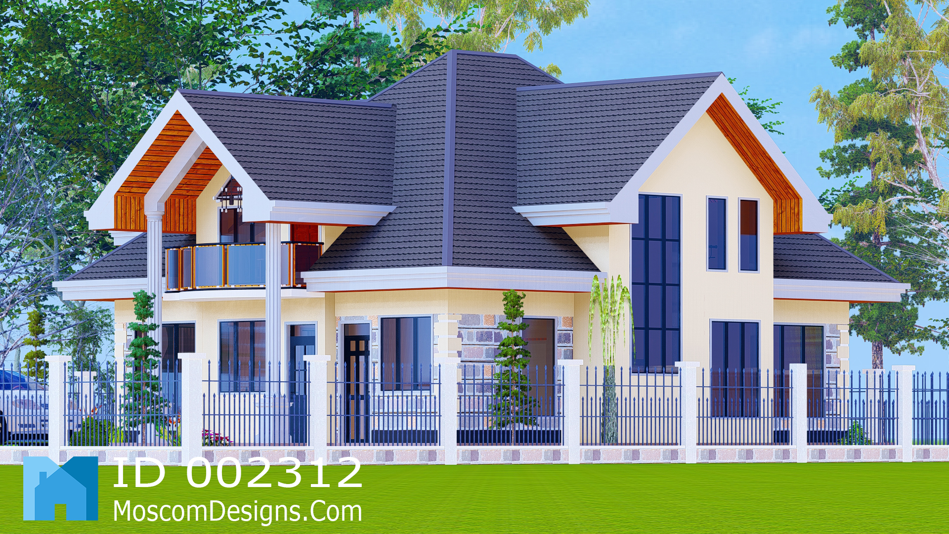 Elegant 4-Bedroom House Plan with Modern Comfort | ID 2312