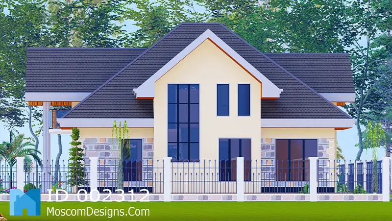 Elegant 4-Bedroom House Plan with Modern Comfort | ID 2312