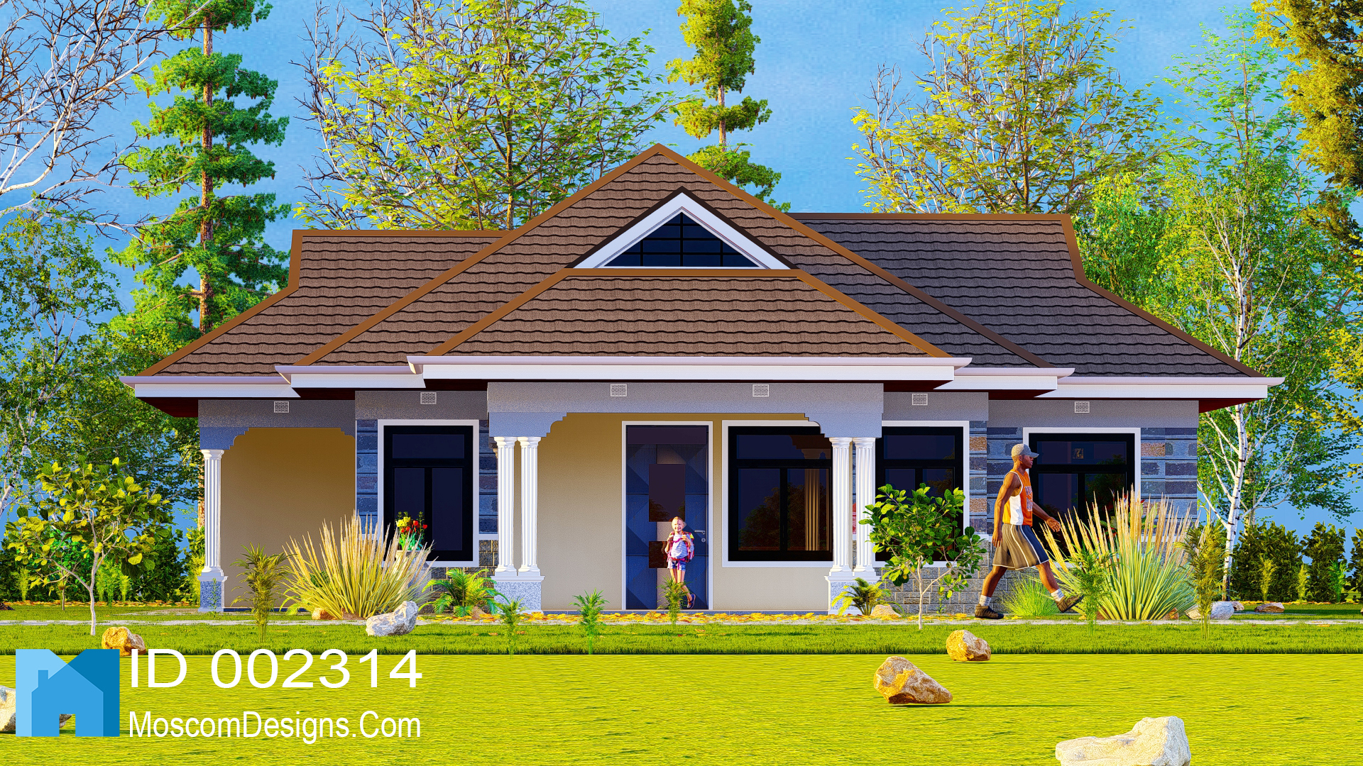 Duplex 3 Bedroom Plan | Affordable House Design | ID 2314