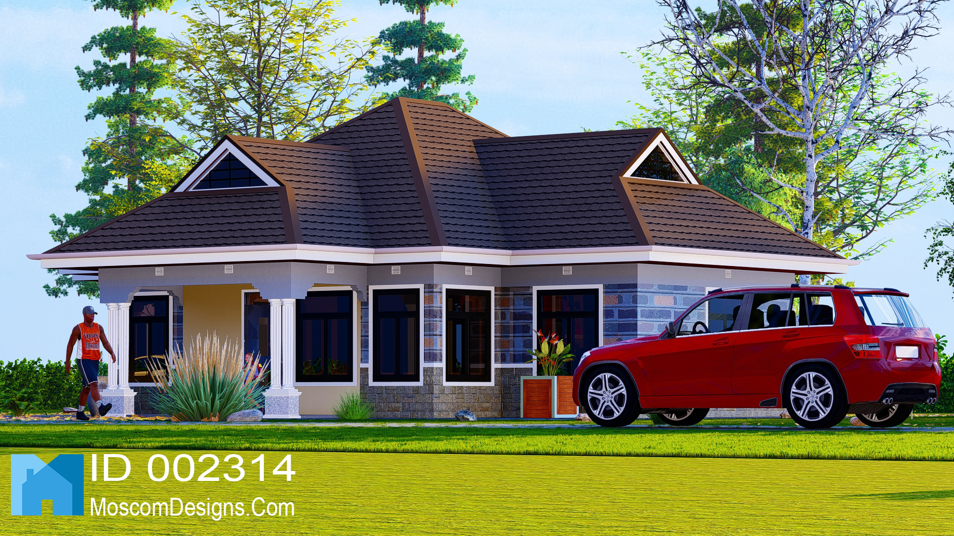 Duplex 3 Bedroom Plan | Affordable House Design | ID 2314