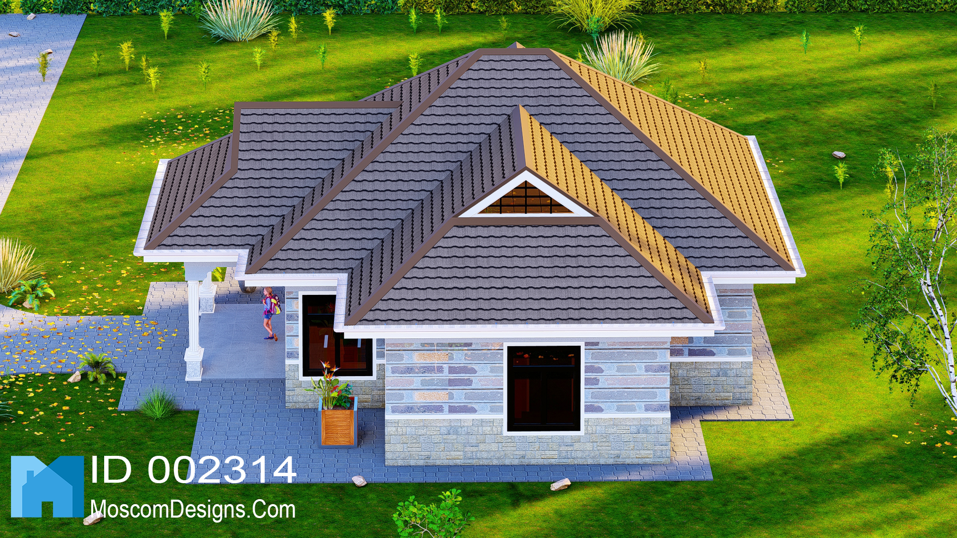 Duplex 3 Bedroom Plan | Affordable House Design | ID 2314