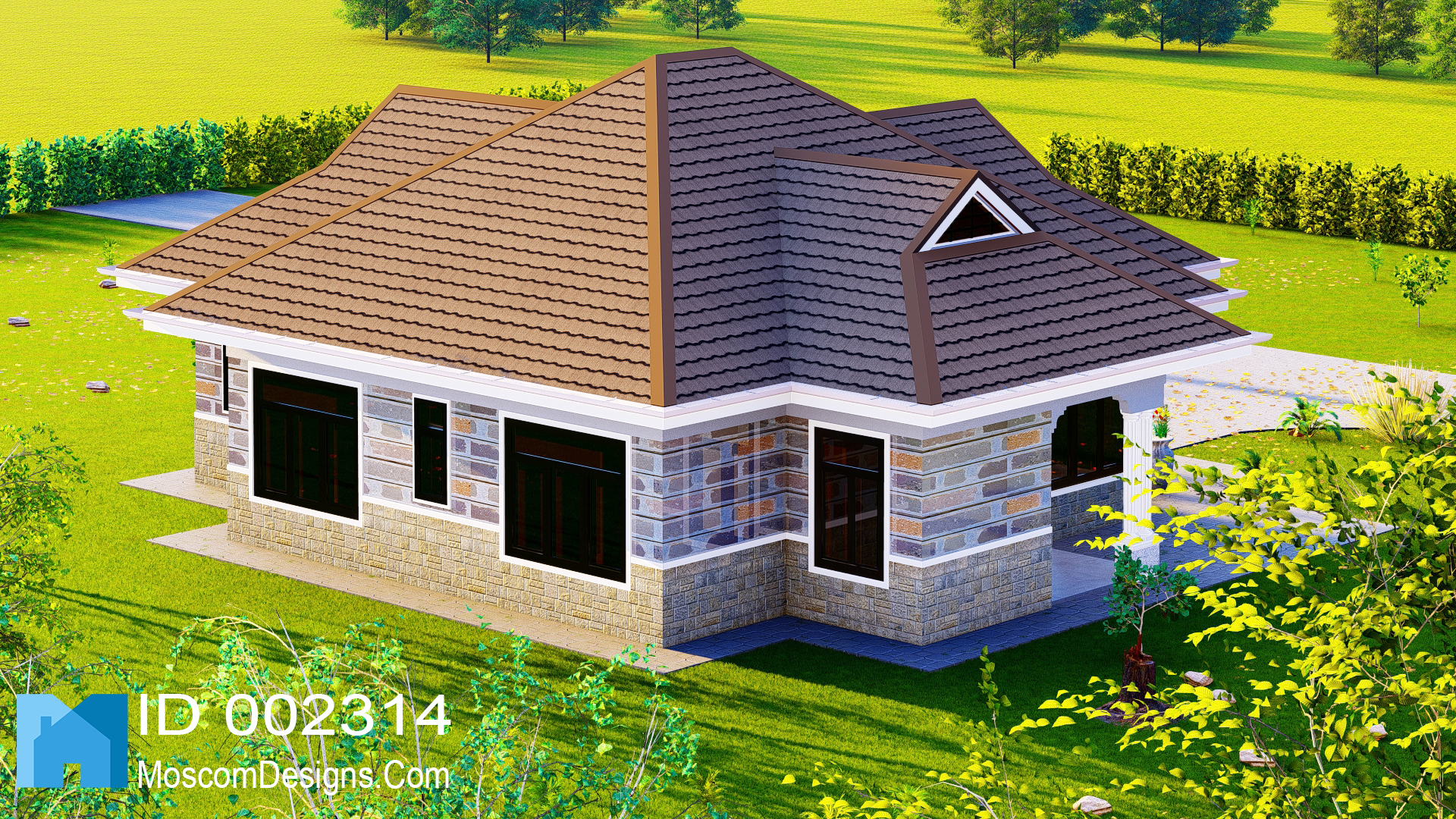 Duplex 3 Bedroom Plan | Affordable House Design | ID 2314