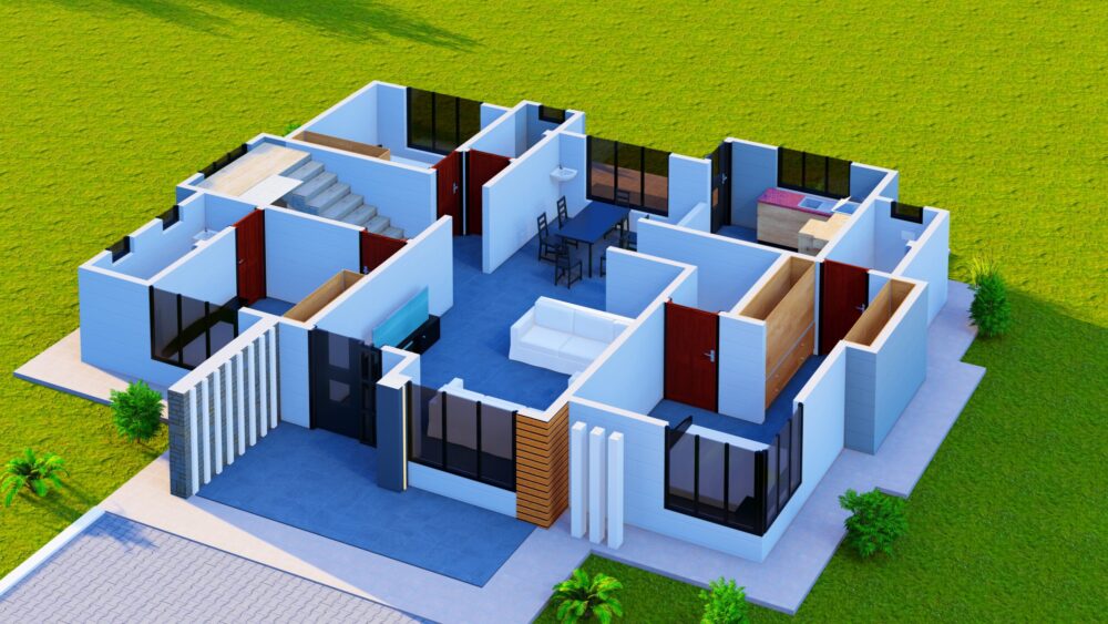 3-Bedroom House Plan – Contemporary Spacious Home Design