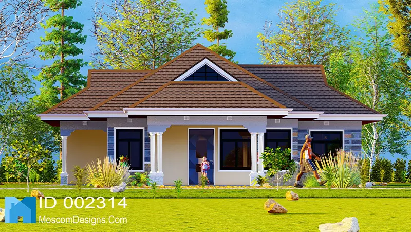 Duplex 3 Bedroom Plan | Affordable House Design | ID 2314