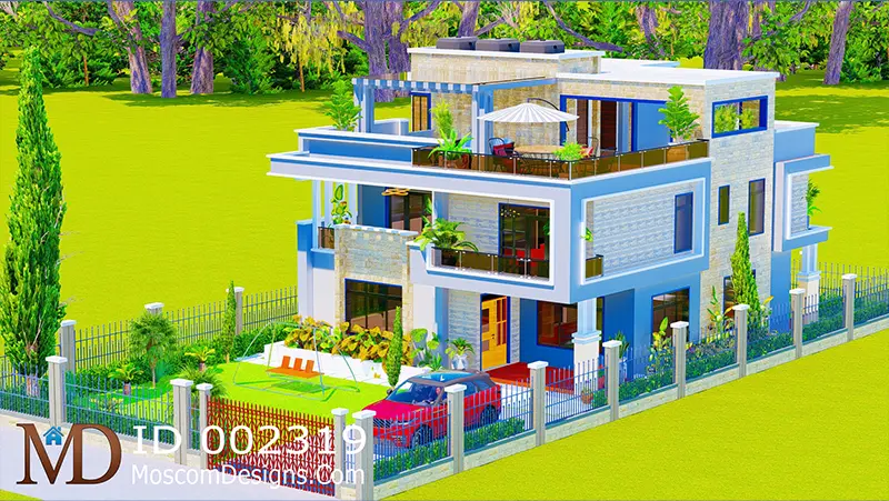 Elegant 5Bedroom Maisonette Plan – Modern Design ID 2319 +254703721899