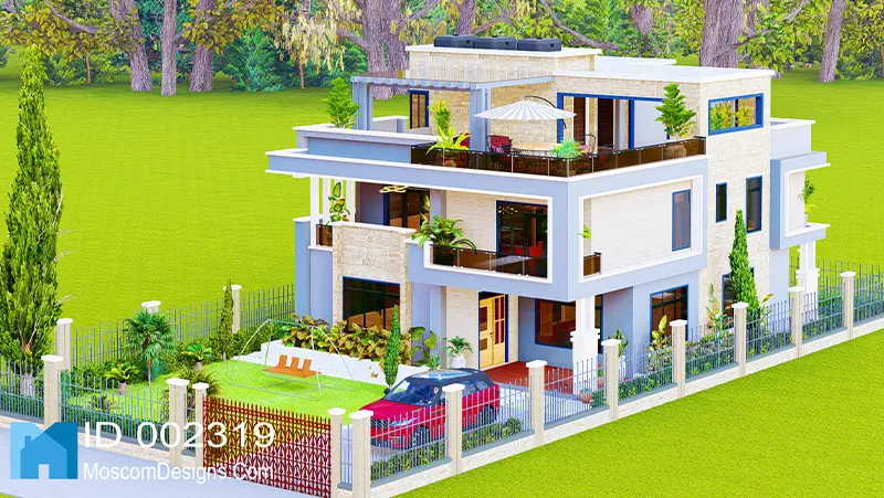 Elegant 5Bedroom Maisonette Plan – Modern Design ID 2319 +254703721899