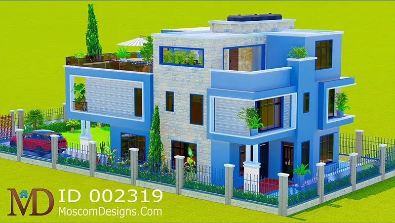Elegant 5Bedroom Maisonette Plan – Modern Design ID 2319 +254703721899