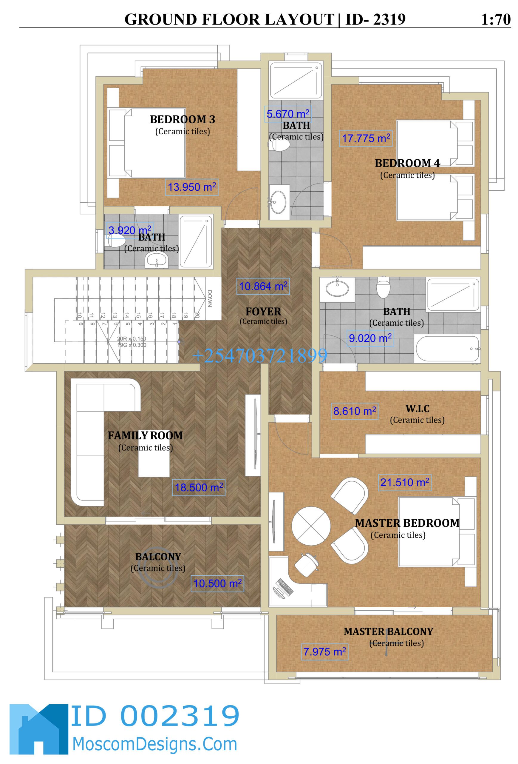 Elegant 5Bedroom Maisonette Plan – Modern Design | ID 2319
