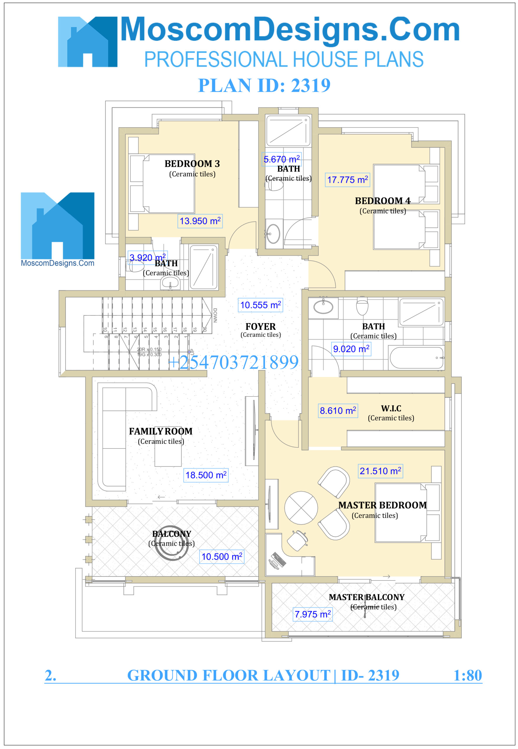Elegant 5Bedroom Maisonette Plan