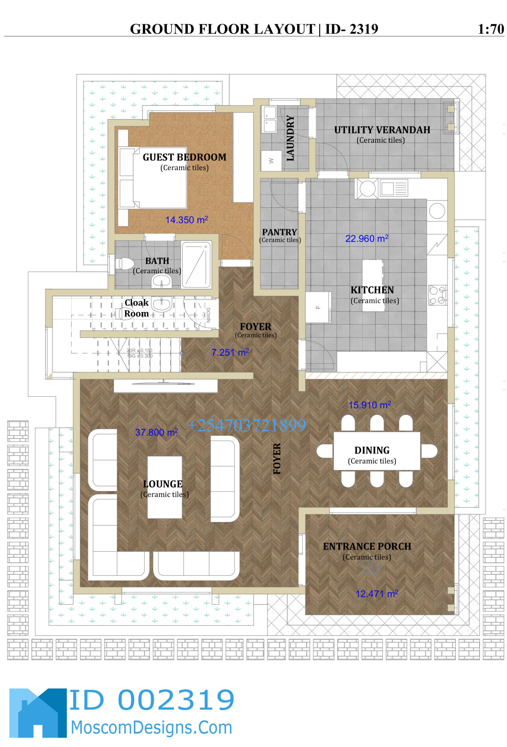 Elegant 5Bedroom Maisonette Plan – Modern Design | ID 2319