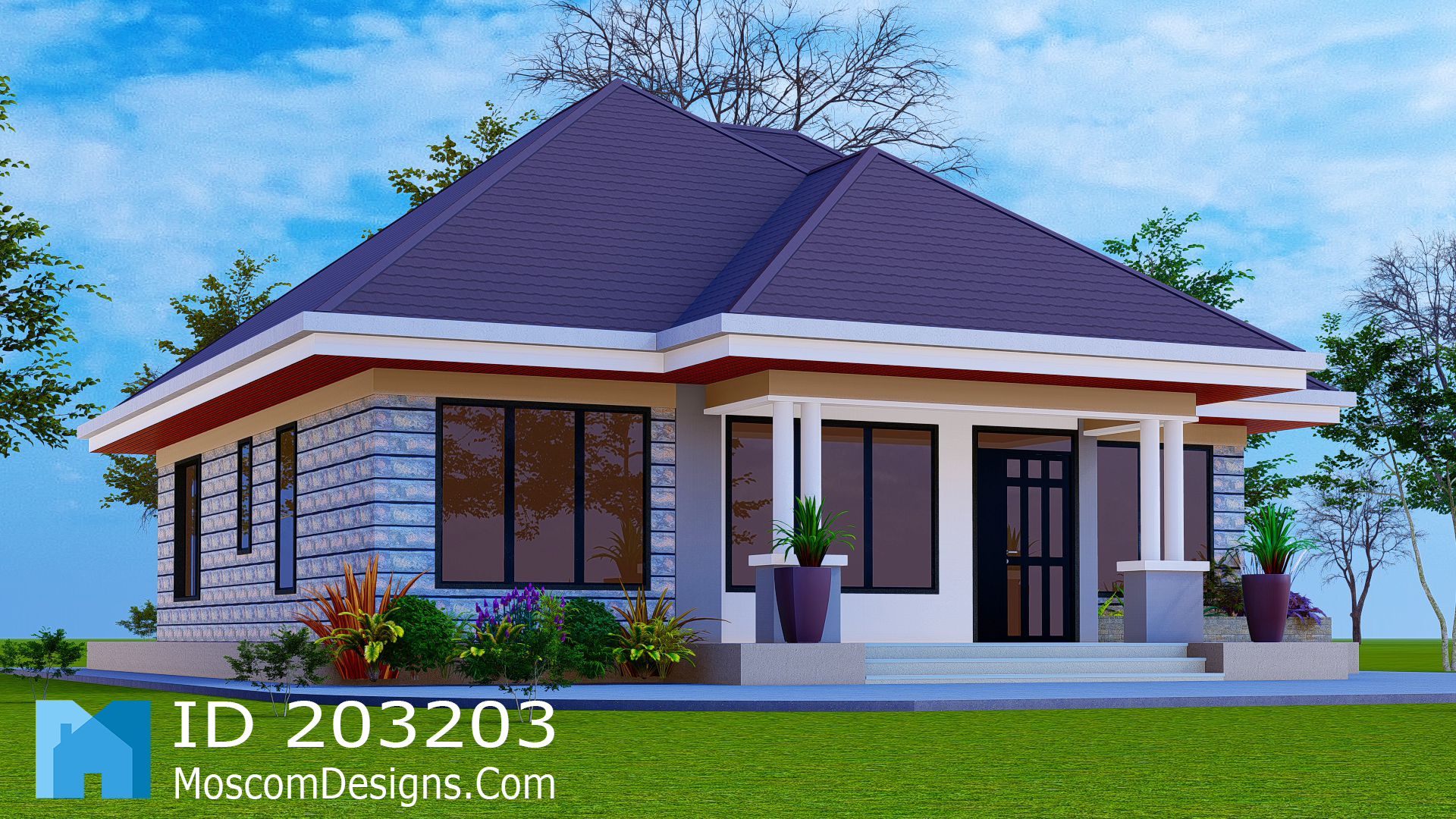 Simple 3-bedroom house plan for modern living plus | ID 203203