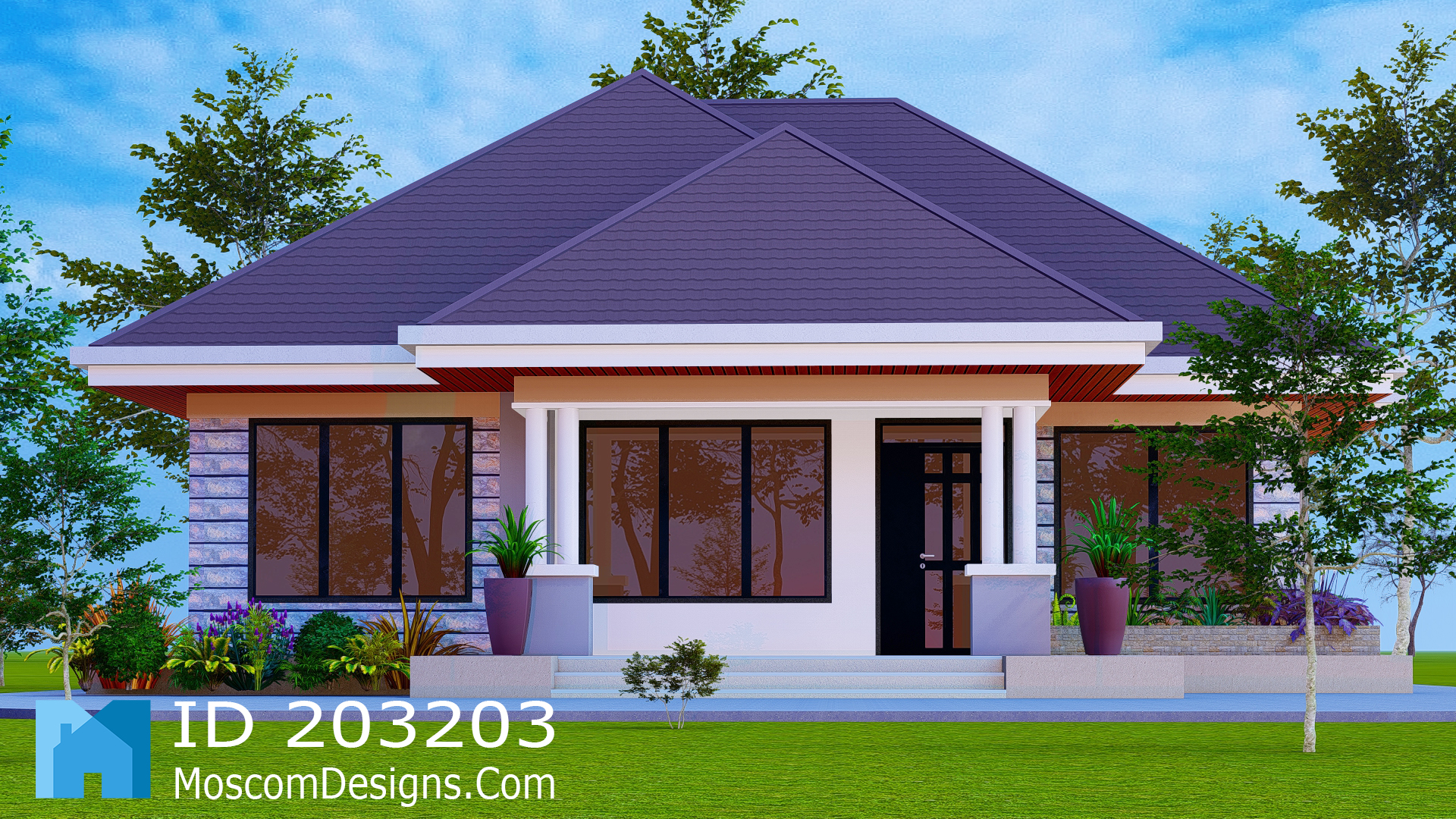 Simple 3-bedroom house plan for modern living plus | ID 203203