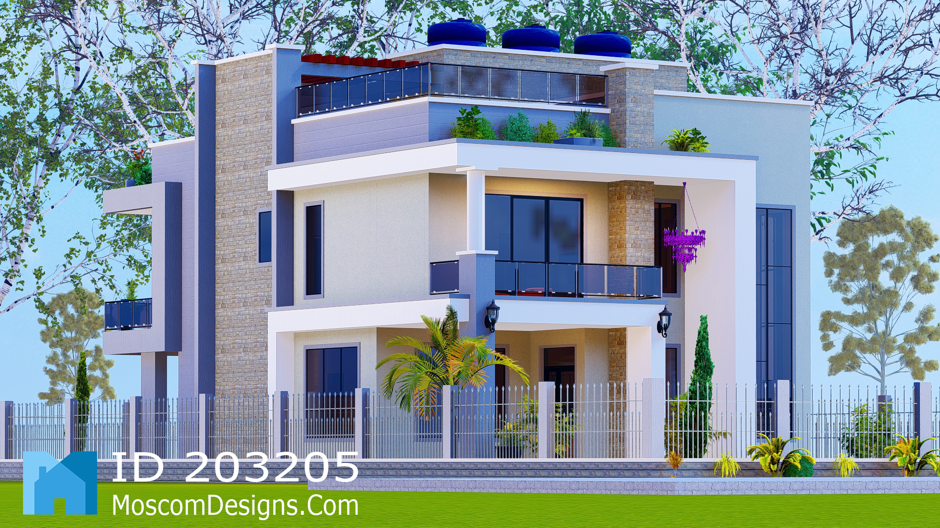 4-bedroom 2-storey house plan modern family design | ID 203205