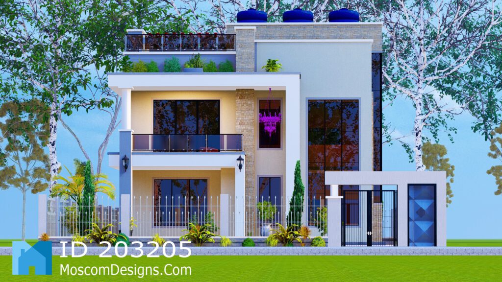 4-bedroom 2-storey house plan modern family design | ID 203205