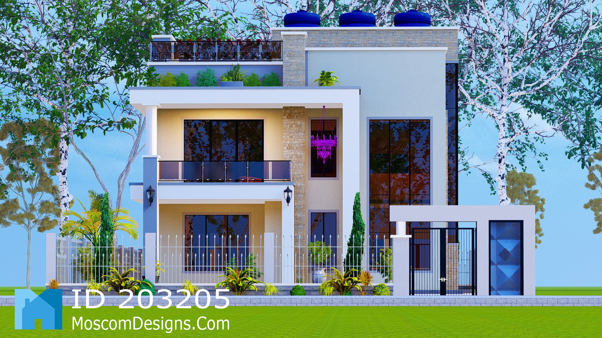 4-bedroom 2-storey house plan modern family design | ID 203205