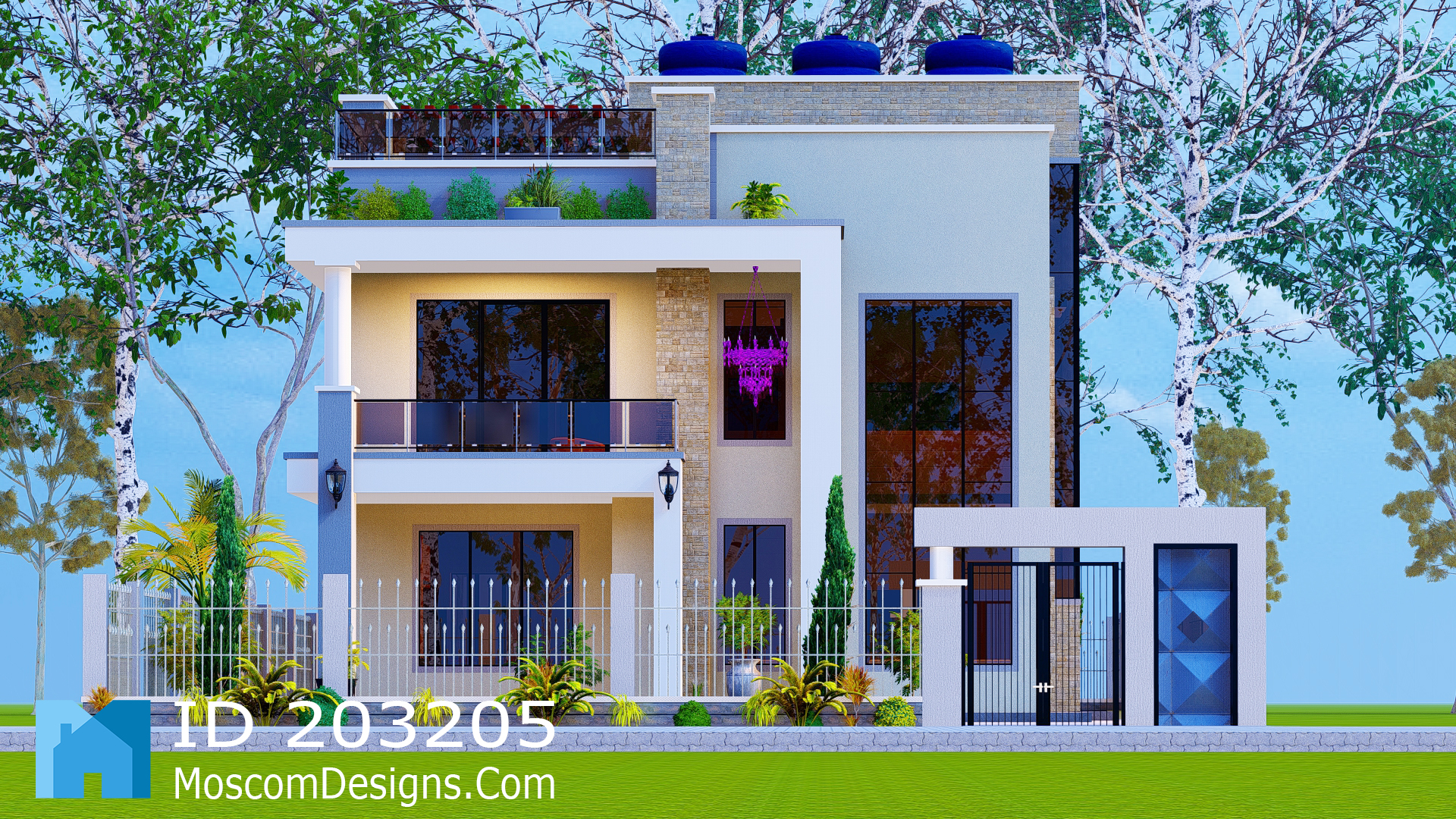 4-bedroom 2-storey house plan modern family design | ID 203205