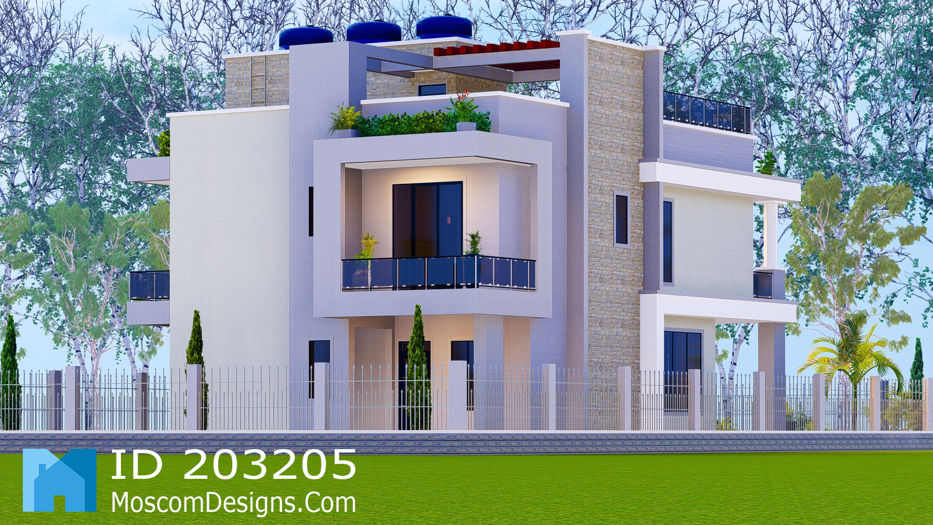 4-bedroom 2-storey house plan modern family design | ID 203205