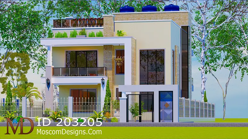 4-bedroom 2-storey house plan modern family design | ID 203205