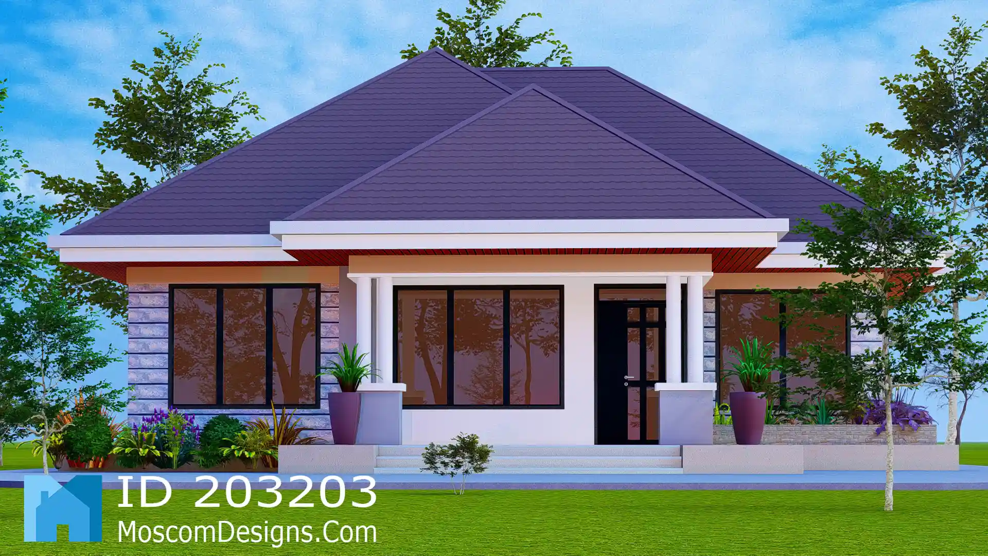 Simple 3-bedroom house plan for modern living plus | ID 203203