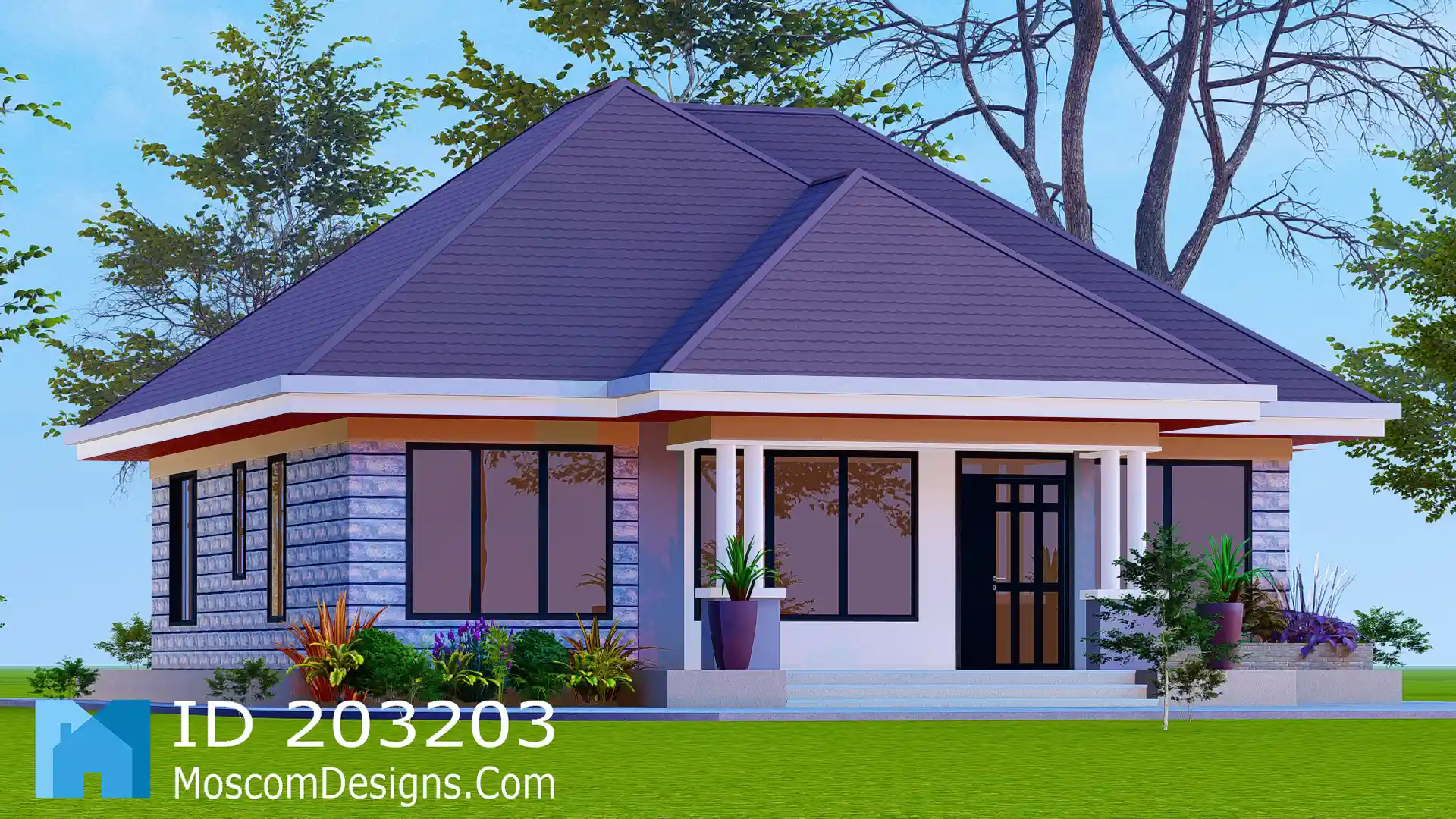 Simple 3-bedroom house plan for modern living plus | ID 203203