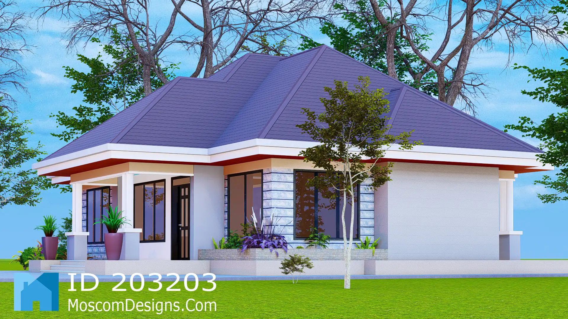 Simple 3-bedroom house plan for modern living plus | ID 203203