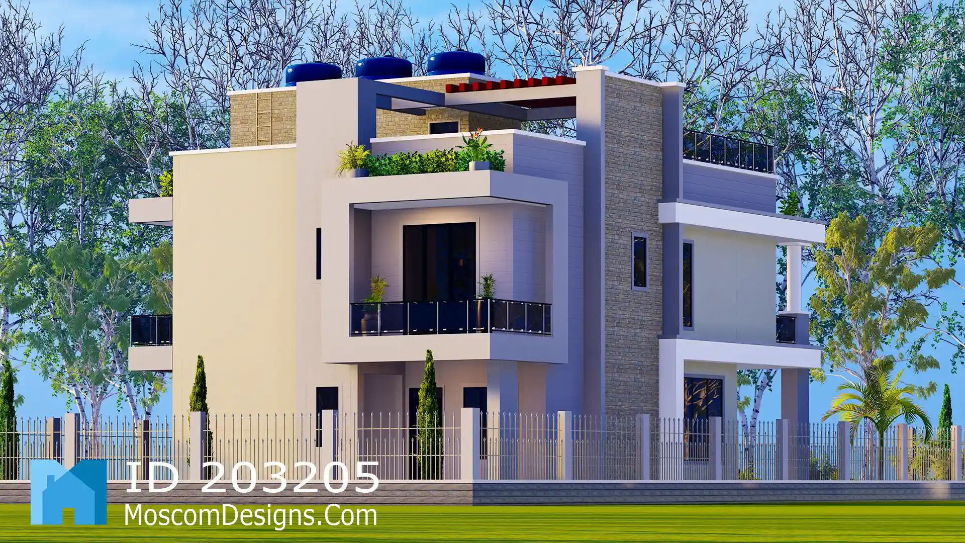 4-bedroom 2-storey house plan modern family design | ID 203205