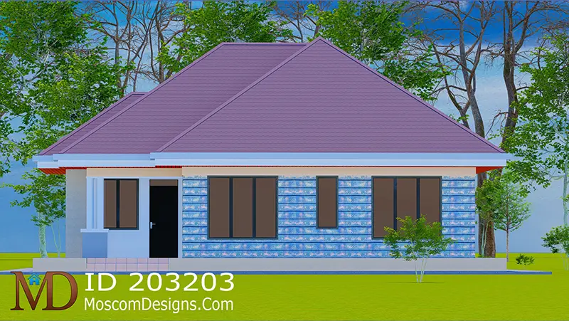 Simple 3-bedroom house plan for modern living plus ID 203203 +254703721899