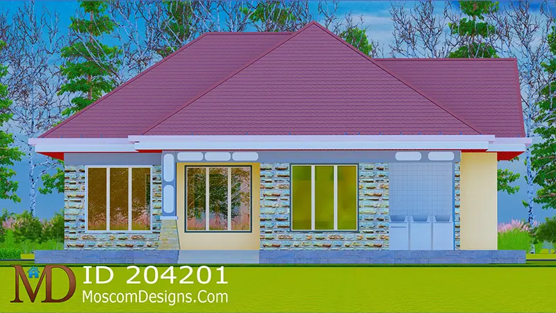 Simple 3-bedroom house plan Home ID 204201 +254703721899