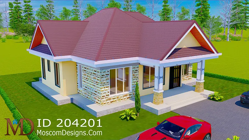 Simple 3-bedroom house plan Home ID 204201 +254703721899