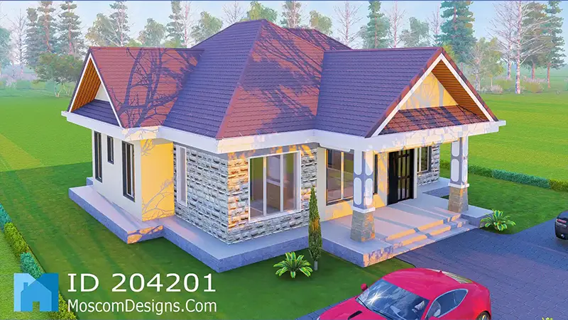Simple 3-bedroom house plan Home ID 204201 +254703721899