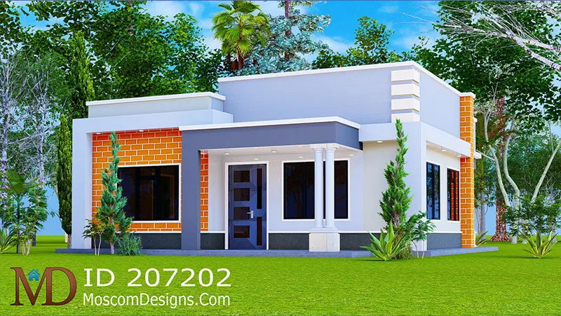 2 Bedroom House Plan: Modern Bungalow Design | ID 207202