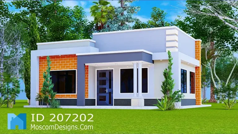 2 Bedroom House Plan: Modern Bungalow Design | ID 207202