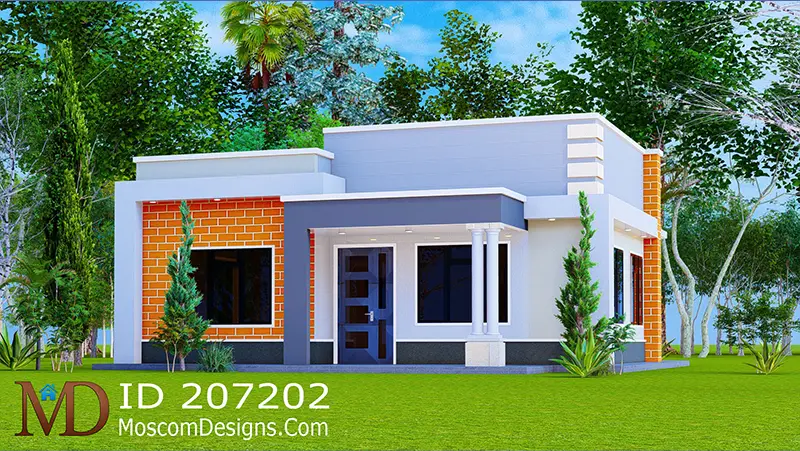 2 Bedroom House Plan: Modern Bungalow Design | ID 207202