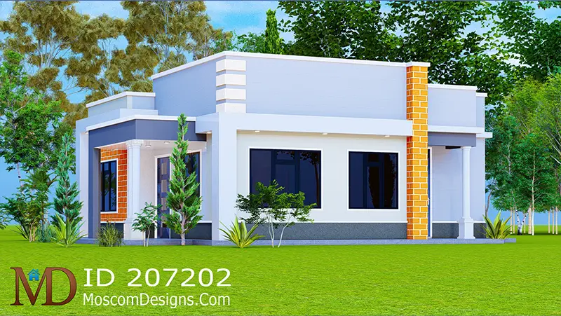 2 Bedroom House Plan Modern Bungalow Design ID 207202 +254703721899