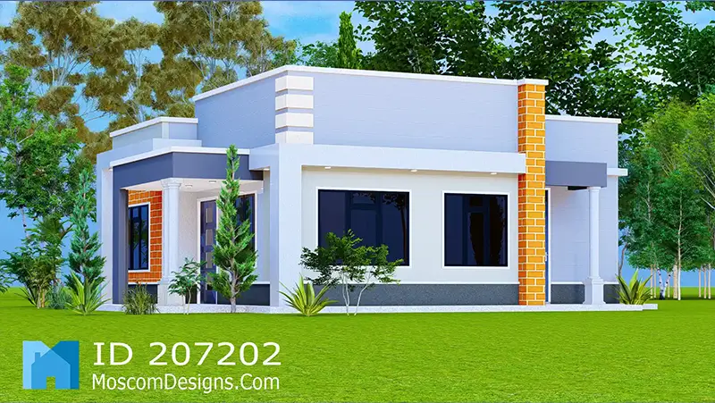 2 Bedroom House Plan Modern Bungalow Design ID 207202 +254703721899