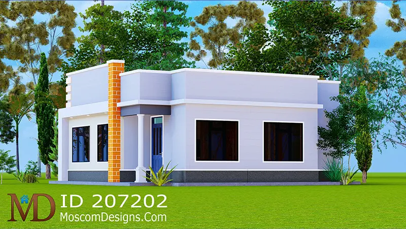 2 Bedroom House Plan Modern Bungalow Design ID 207202 +254703721899