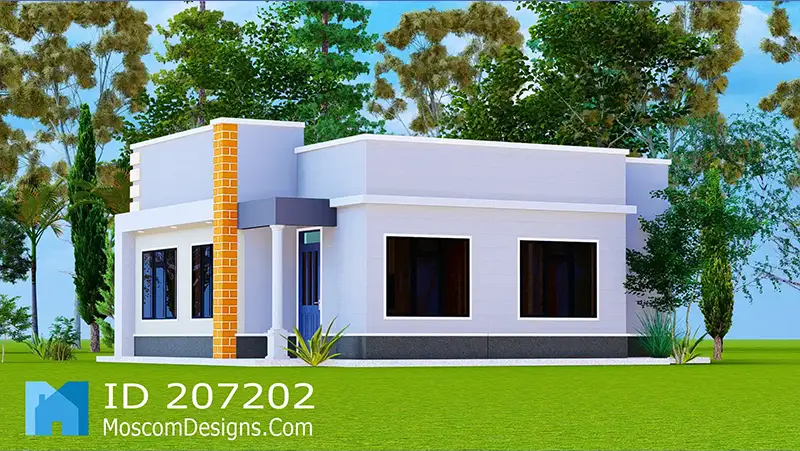 2 Bedroom House Plan Modern Bungalow Design ID 207202 +254703721899