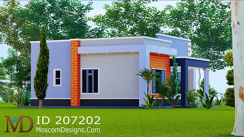 2 Bedroom House Plan Modern Bungalow Design ID 207202 +254703721899