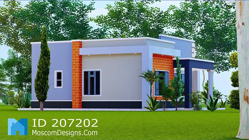 2 Bedroom House Plan Modern Bungalow Design ID 207202 +254703721899