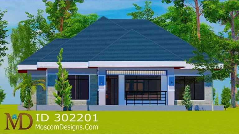 Modern 3-Bedroom Open Kitchen House Plan | ID 302201
